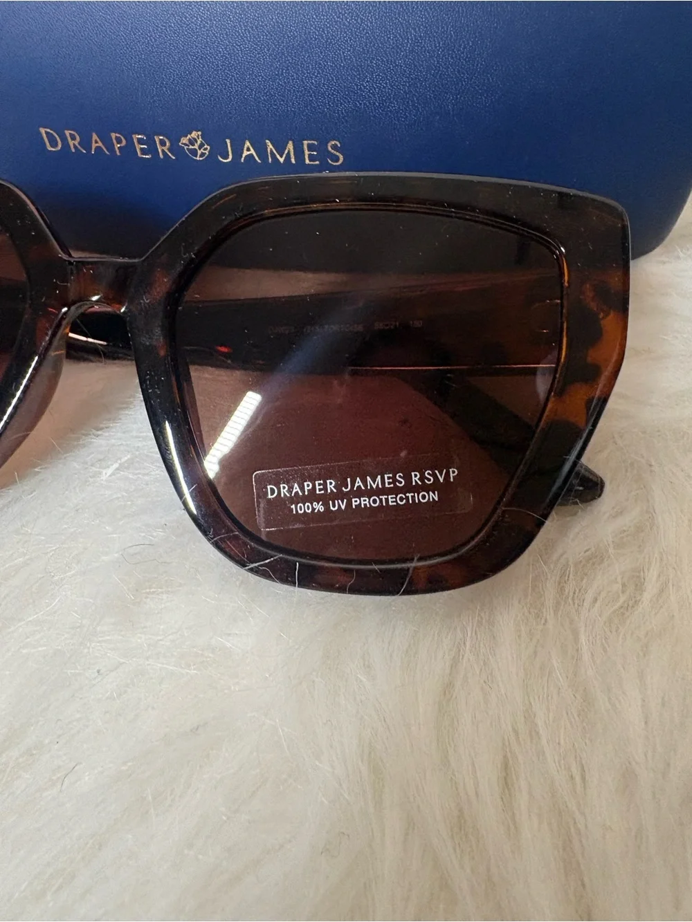 {NEW} Draper James Tortoiseshell Square Sunglasses with Brown Lenses